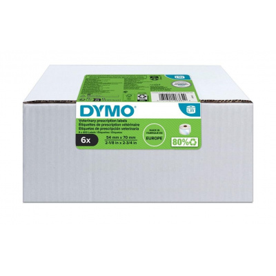 Dymo 2187328, 70mm x 54mm, 6x400pz, etichette veterinarie in carta bianca