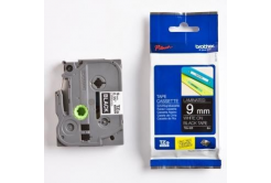 Brother TZ-325 / TZe-325, 9mm x 8m, testo bianco/sfondo nera, nastro originale