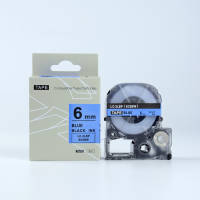 Epson LTS6BW, 6mm x 5m, testo blu / sfondo bianco, nastro compatibile