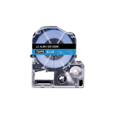 Epson LK-4LWV, SD12BW, 12mm x 9m, testo bianco / sfondo blu, nastro compatibile
