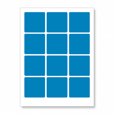 Etichette autoadesive 60 x 60 mm, 12 etichette, A4, 20 fogli, blu