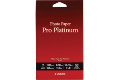 Canon Photo Paper Pro Platinum PT-101, carta fotografica, lucido, bianco, 10x15cm, 4x6", 300 g/m2, 50 pz 2768B014, getto d'inchiostro