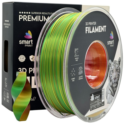 Smart Print FG-S105-E1, 3D filamento, PLA Silk, 1,75mm, 1000g, Tri Color, Multicolore (Red, Yellow, Green)