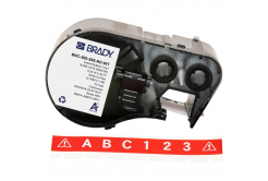 Brady M4C-500-595-RD-WT / 170817, 12.70 mm x 7.62 m, Vinile, testo bianco / sfondo rossa