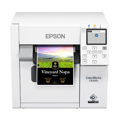 Epson ColorWorks C4000e (bk) C31CK03102BK, colore stampante di etichette, Gloss Black Ink, cutter, ZPLII, USB, Ethernet