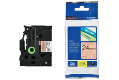 Brother TZ-B51 / TZe-B51, 24mm x 8m, testo nera/segnale nastro arancione, nastro originale