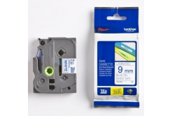 Brother TZ-223 / TZe-223, 9mm x 8m, testo blu / sfondo bianco, nastro originale