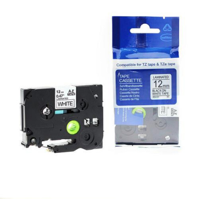 Nastro compatibile con Brother TZ-NFX231/TZe-NFX231, 12mm x 5m, flexi, nylon, testo nera/sfondo bianco