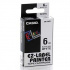 Casio XR-6WE1, 6mm x 8m, testo nera/sfondo bianco, nastro originale