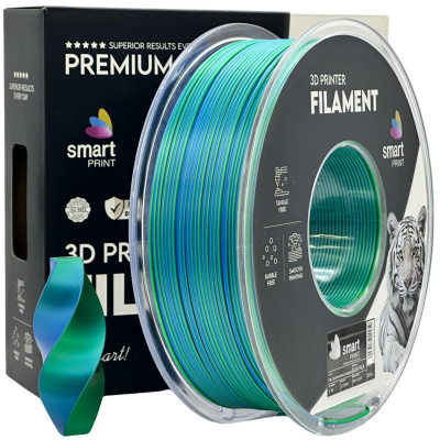 Smart Print FG-S111-E1, 3D filamento, PLA Silk, 1,75mm, 1000g, Dual Color, Multicolore (Oceans embrace)