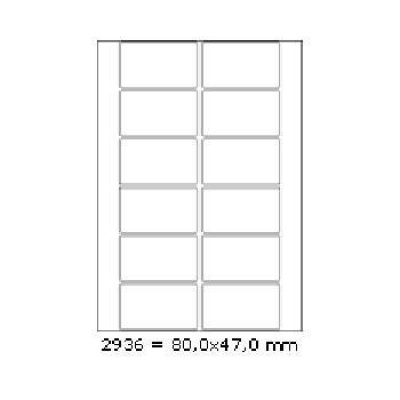 Etichette autoadesive 80 x 47 mm, 12 etichette, A4, 100 fogli