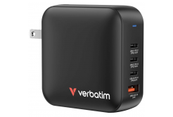 VERBATIM GaN Nabíječka Mini GaN 165W, 3xUSB-C, 1x USB-A, černá
