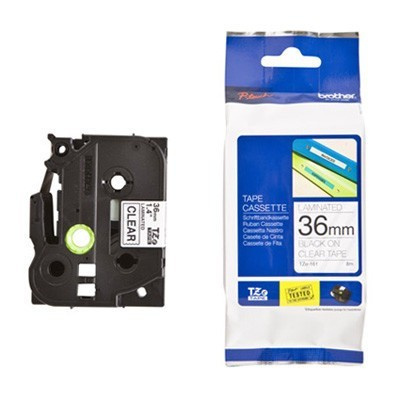 Brother TZ-161 / TZe-161, 36mm x 8m, testo nera/nastro traslucido, nastro originale