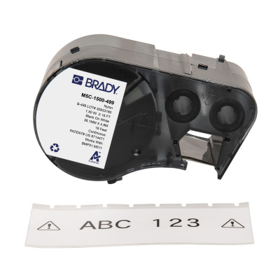 Brady M5C-1500-499 / 170928, 38.10 mm x 4.88 m, Nylon, testo nero / sfondo bianco