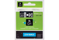 Dymo D1 45811, S0720910, 19mm x 7m, testo bianco / sfondo nera, nastro originale