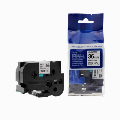 Nastro compatibile con Brother TZ-261 / TZe-261, 36mm x 8m, testo nera / sfondo bianco