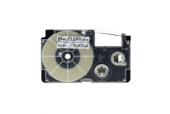 Nastro compatibile con Casio XR-6X1, 6mm x 8m testo nera / sfondo trasparente