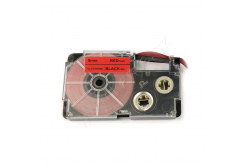 Casio XR-9FRD , 9mm x 8m, testo nera / segnale sfondo rosso, nastro compatibile