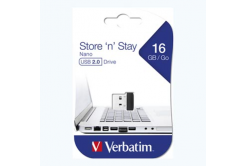 Verbatim USB flash disk, USB 2.0, 16GB, Nano, Store N Stay, nero, 97464, USB A