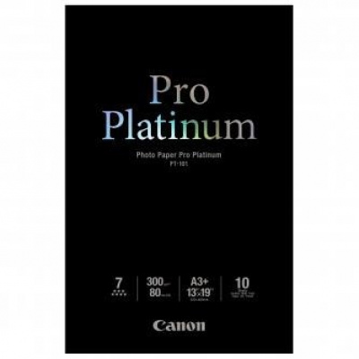 Canon Photo Paper Pro Platinum PT-101 2768B018, 300 g/m2, A3+, 10pz, lucido, getto d'inchiostro, bianco, carta fotografica