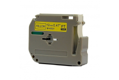 Nastro compatibile con Brother MK-631, 12mm x 8m, testo nera / sfondo giallo