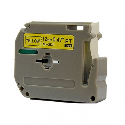 Nastro compatibile con Brother MK-631, 12mm x 8m, testo nera / sfondo giallo