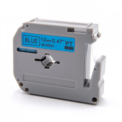 Nastro compatibile con Brother MK-531, 12mm x 8m, testo nera / sfondo blu