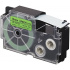 Casio XR-18FGN , 18mm x 8m, testo nera / segnale sfondo verde, nastro compatibile