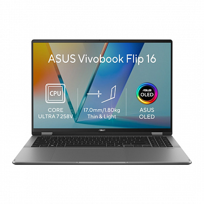 ASUS Vivobook 16 Flip/TP3607SA-OLED118W/U7-258V/16"/WUXGA/T/32GB/1TB/Intel int/W11H/Gray/2R