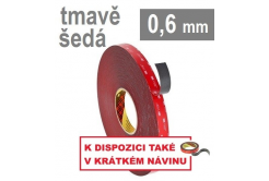 3M VHB™ 4646, sp. 0,6 mm; nastro biadesivo acrilico grigio scuro ad alta adesione 19 mm x 33 m