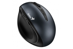 Mouse Genius Ergo 8300S, 1600DPI, 2.4 [GHz], ottica, 7 tasti, wireless, nero-grigio, 2 batterie AAA, verticale
