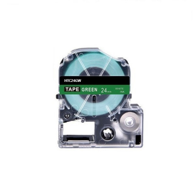 Epson HTC24GW, 24mm x 8m, testo nera / sfondo verde, nastro compatibile