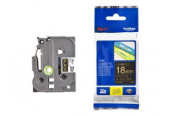 Brother TZ-334 / TZe-334, 12mm x 8m, testo oro / sfondo nera, nastro originale