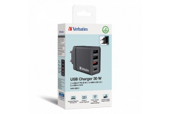 Verbatim 49700 Scheda di rete 30W, 4 porte, 1x USB-C, 3x USB-A