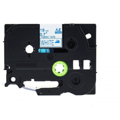 Nastro compatibile con Brother TZe-FA4, 18mm x 3m, testo blu / sfondo bianco, per stirare