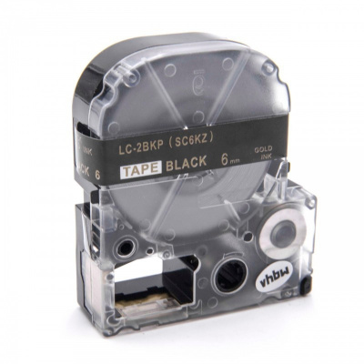 Epson LK-2BKP, SC6KZ, 6mm x 9m, testo oro / sfondo nero, nastro compatibile
