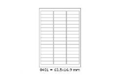 Etichette autoadesive 63,5 x 16,9 mm, 48 etichette, A4, 100 fogli