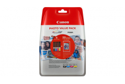 Canon CLI-551 Bk+C+M+Y multipack cartuccia originale + carta fotografica 50x (10x15)