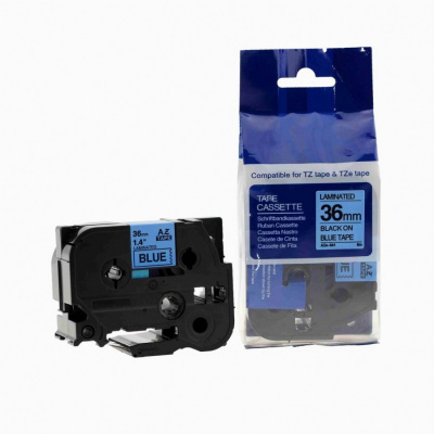 Nastro compatibile con Brother TZ-561 / TZe-561, 36mm x 8m, testo nera / sfondo blu