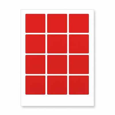 Etichette autoadesive 60 x 60 mm, 12 etichette, A4, 20 fogli, rosso