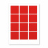 Etichette autoadesive 60 x 60 mm, 12 etichette, A4, 20 fogli, rosso