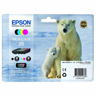 Epson 26 T2616 CMYK multipack di cartucce originali