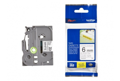 Nastro compatibile con Brother TZ-S211/TZe-S211 6mm x 8m extr.adh. testo nera/sfondo bianco