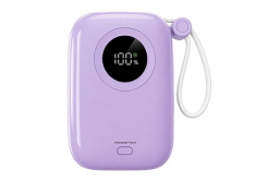 Powerton ENERGY PASTEL EDITION Power bank 10000mAh, 2x USB-C, 22.5W, cavi integrati, viola