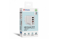 Verbatim 49701 Scheda di rete 30W, 4 porte, 1x USB-C, 3x USB-A