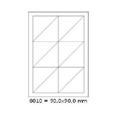 Etichette autoadesive 90 x 90 mm, 12 etichette, A4, 100 fogli