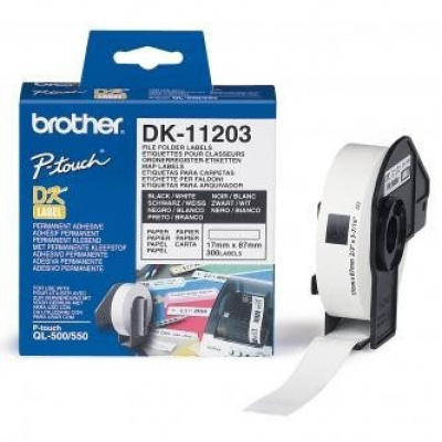 Brother DK-11203, 17mm x 87mm, rotolo di carta, 300 etichette