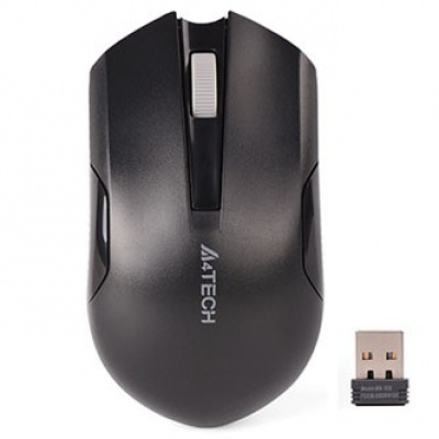 A4Tech Mouse G3-200NS, 1000DPI, 2.4 [GHz], ottica, 3sp\., senza fili, nero, 1 pz AA, classico, V-Track