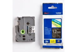 Brother TZ-335 / TZe-335, 12mm x 8m, testo bianco/sfondo nera, nastro originale