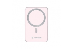 Verbatim 32267 power bank con ricarica wireless, 5V, 10 000mAh, rosa